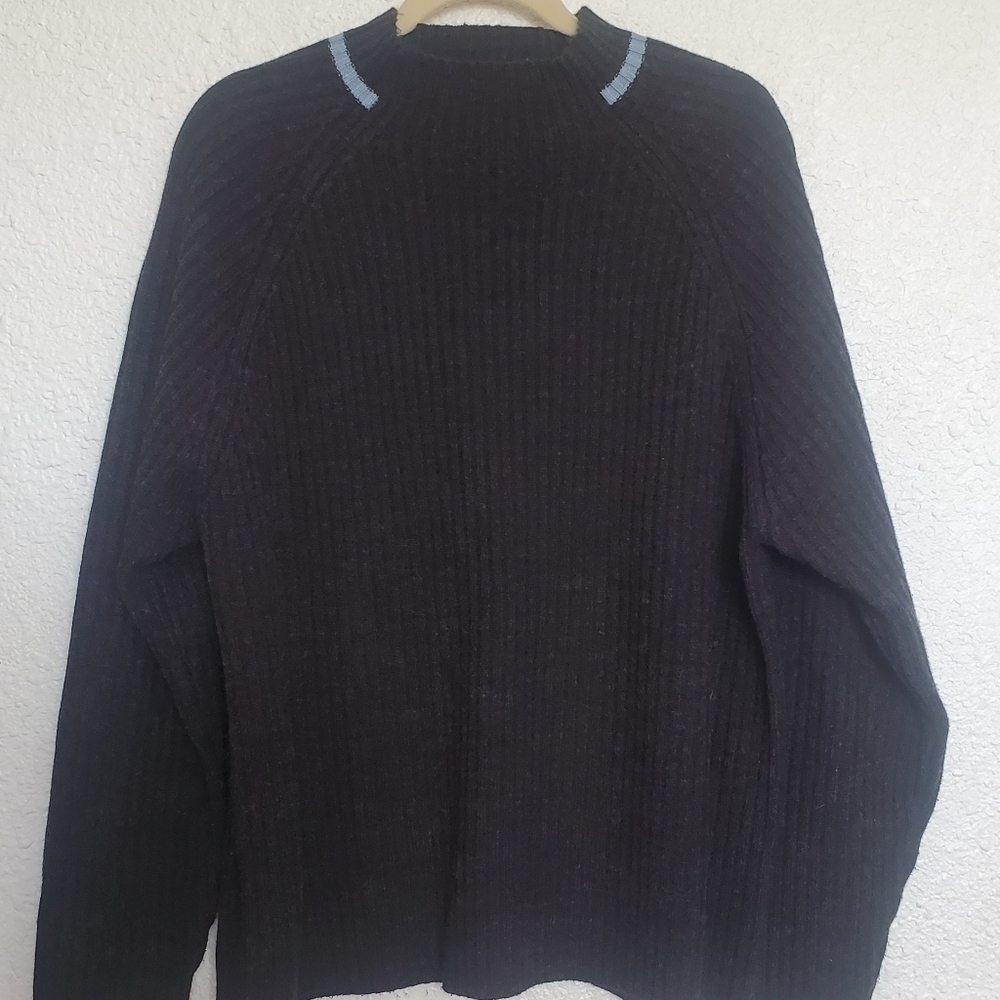 Whispering Smith Vintage Sweater Wool Blend Charcoal Gray (L)